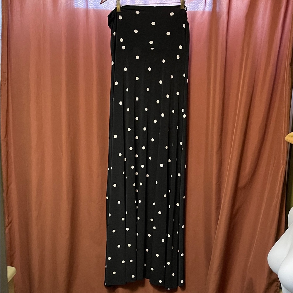 LuLaRoe Black and White Polka Dot Maxi Skirt